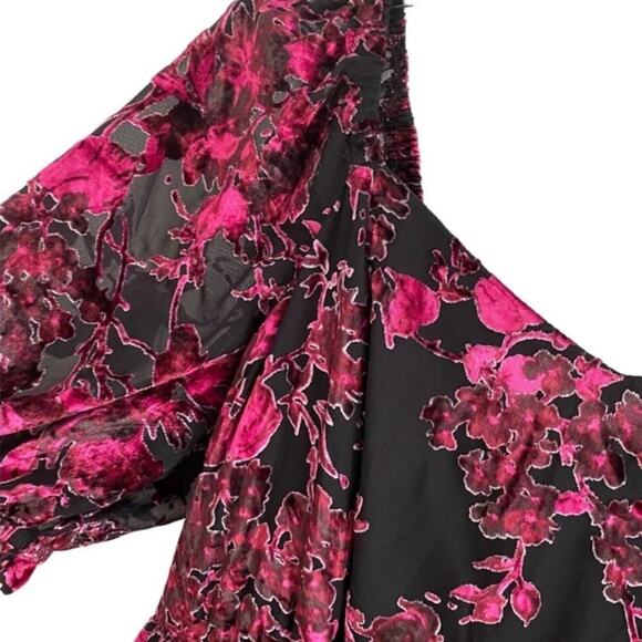 Torrid 16 Dress Retro Cocktail Plus Semi Formal Velvet Burnout Babydoll Dress - Picture 8 of 17